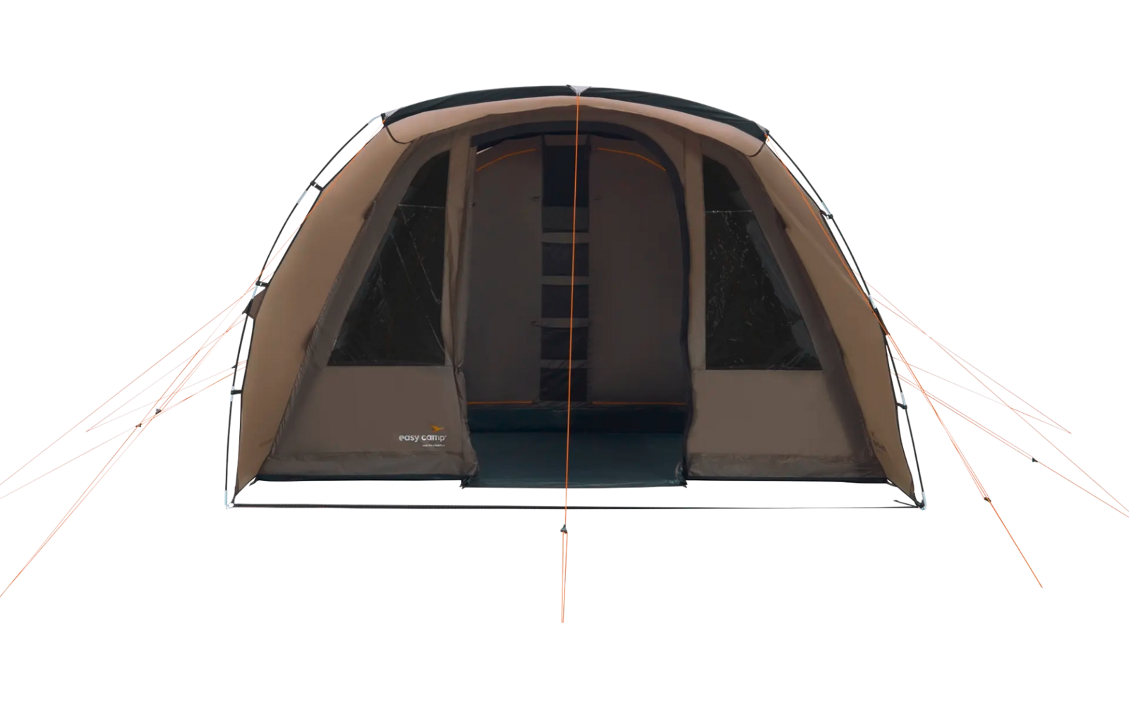 Grande tenda marrone con ingresso aperto