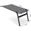 Grauer gepolsterter Hocker mit schwarzem Metallgestell, mit Maßen 79 cm Länge und 37 cm Breite