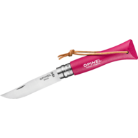 Opinel N°06 Colorama Art Deco Taschenmesser mit Lederkordel Klingenlänge 7 cm mangenta