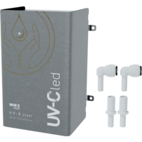 Unit&agrave; di disinfezione acqua WM Aquatec UV-8 steel completamente automatica con segnalatore / controllo funzionamento / controllo tensione / copertura in acciaio inox