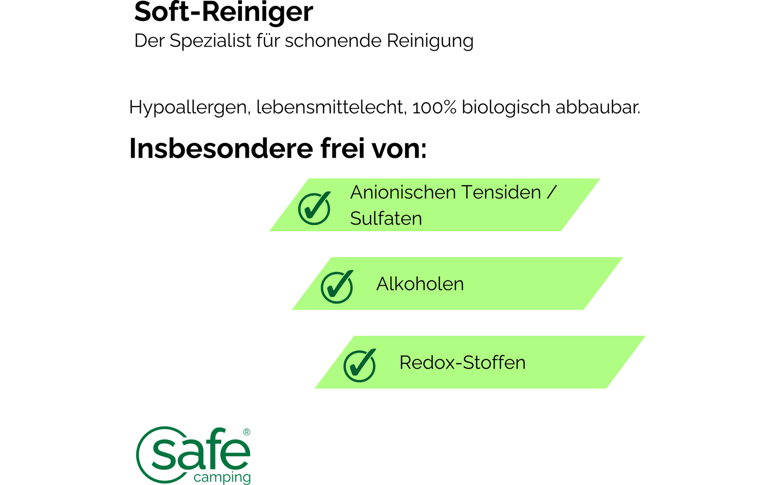 Immagine del prodotto Safe Camping Soft-Reiniger zur r&uuml;ckstandsfreien Reinigung empfindlicher Oberfl&auml;chen 1