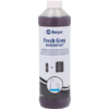 Transparente Kunststoffflasche mit dunkelgrauer Flüssigkeit, Etikett 'Berger Fresh Grey KONZENTRAT' und weißem Schraubverschluss