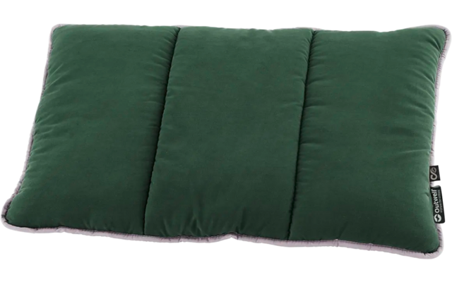 Rechthoekig groen kussen met drie verticale naden