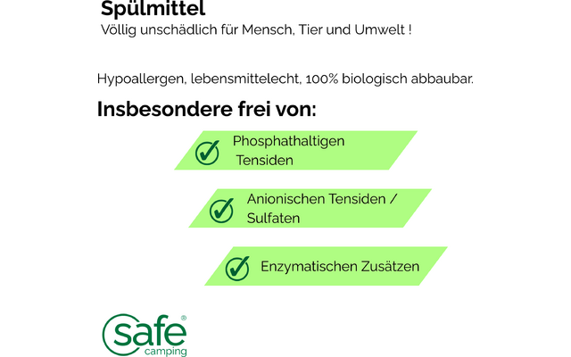Produktbild Safe Camping Sp&uuml;lmittel auf nat&uuml;rlicher Basis mit absorptiven Biopolymeren 1