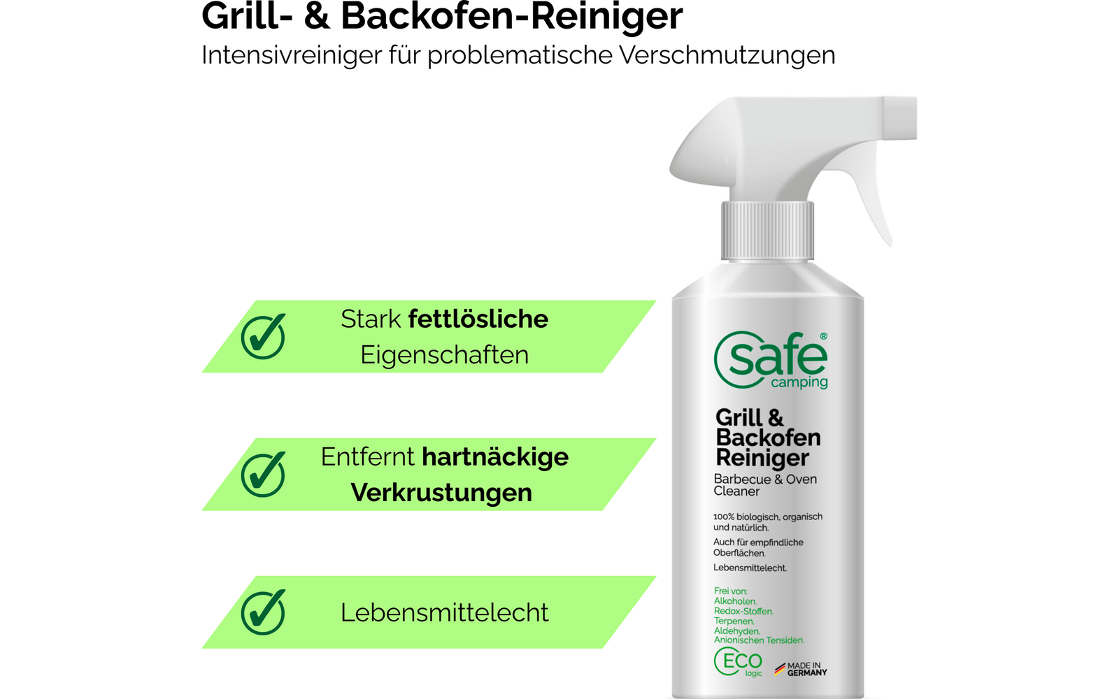 Produktbild Safe Camping Grill- & Backofen-Reiniger Intensivreiniger frei von Alkoholen 1