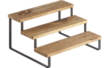 Metaltex York LAVA Étagère à épices 3 marches design en bois d'acacia 27 x 23 x 13 cm