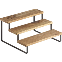 Metaltex York LAVA especiero dise&ntilde;o 3 escalones de madera de acacia 27 x 23 x 13 cm