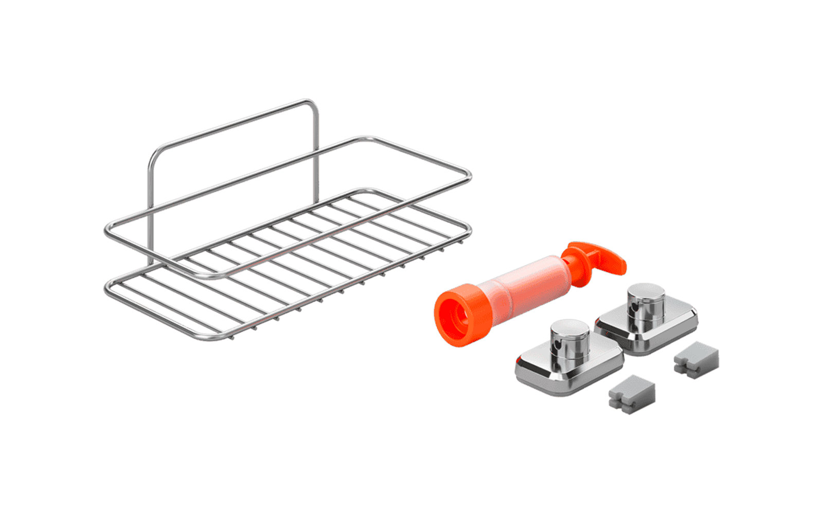 Image du produit Metaltex Reflex LUXY VacuumFix Badezimmerregal 1 Etage 26 x 13 x 11 cm chromfarben 1