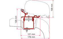 Fiamma Kit VW Crafter H3 / L3 RHD awning adapter for Fiamma F80 / F65 right-hand drive