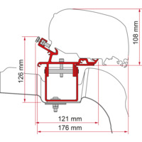 Fiamma Kit VW Crafter H3 / L3 RHD awning adapter for Fiamma F80 / F65 right-hand drive