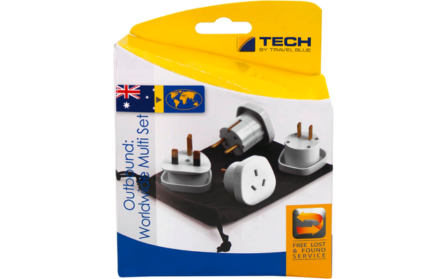 Outbound travel adapter set for over 150 countries 4 pieces incl. bag