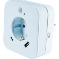 InnTec LED Nachtlicht SLED02C mit Bewegungssensor / Steckdose / USB-A / USB-C wei&szlig;