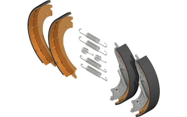 Illustratie van autoremblokken en metalen veren in exploded view