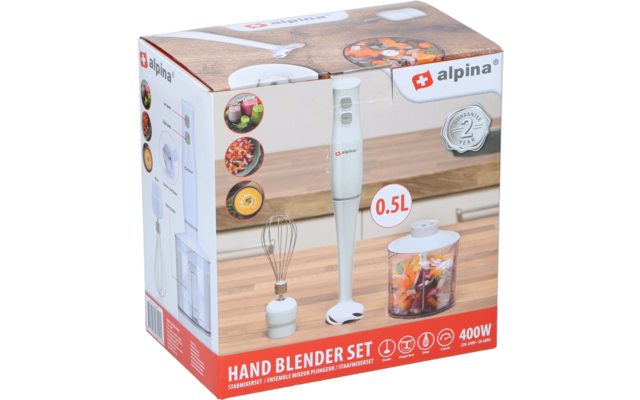 Image du produit Alpina Stabmixer-Set 400 W mit 500-ml-Zerkleinerer und Schneebesen 1