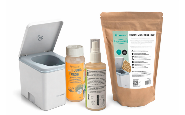 Immagine del prodotto Trelino Evo L Trenntoilette inkl. Holy Shine Bio Active 100 ml / Liquid Fresh 100 ml / Trenntoilettenstreu 1,2 Liter 1