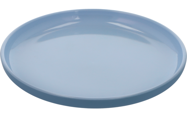 Blauer, ovaler Teller auf weißem Hintergrund