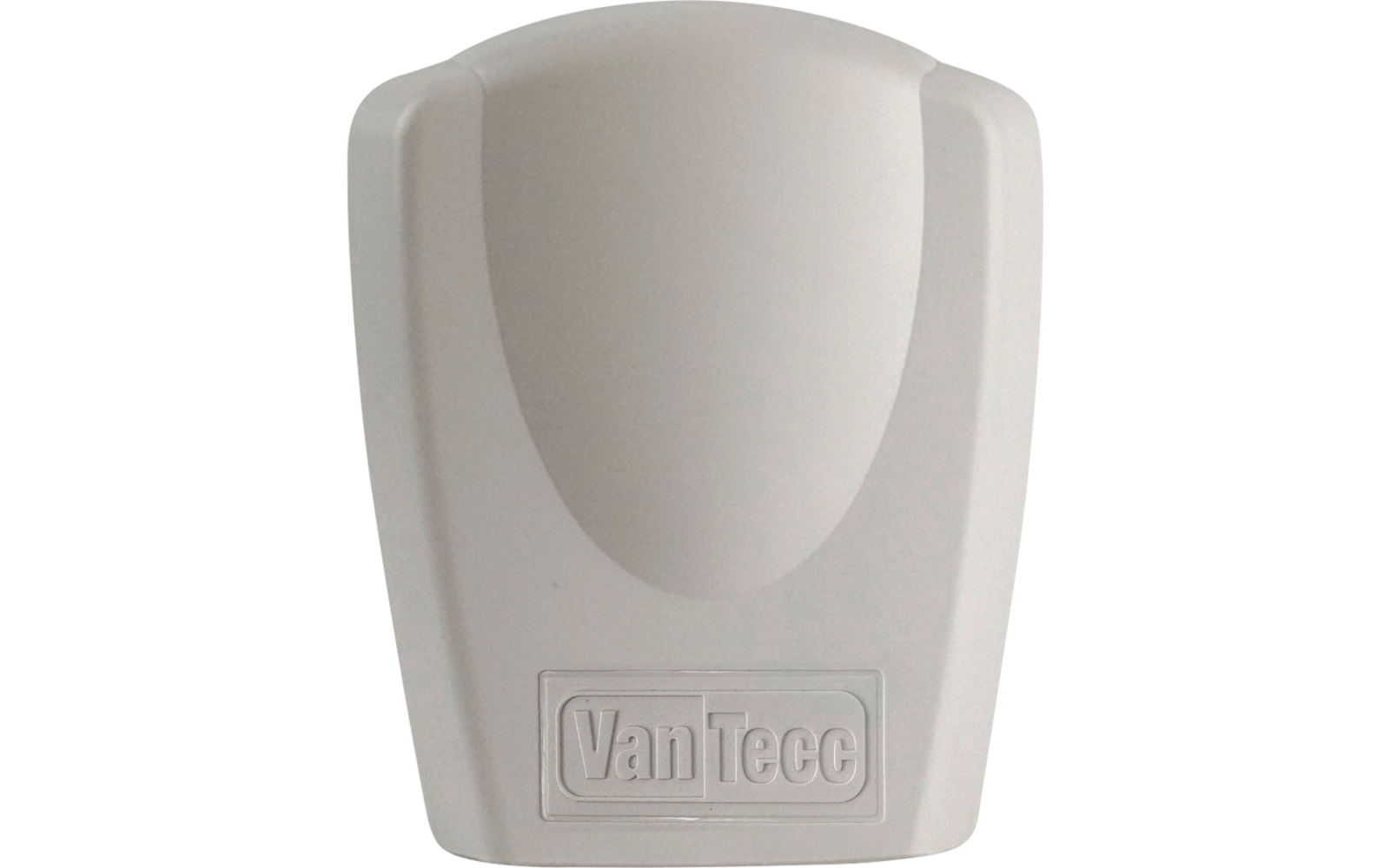 Boîtier en plastique blanc à partie supérieure arrondie et inscription en relief 'VanTecc' en bas
