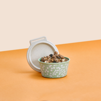 Koziol Blomster Box schaal met deksel 250 ml stapelbaar / luchtdicht / lekvrij natuur bladgroen stip