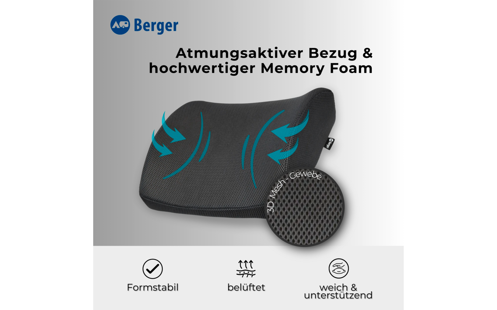 Produktbild Berger ergonomisches R&uuml;ckenkissen 1