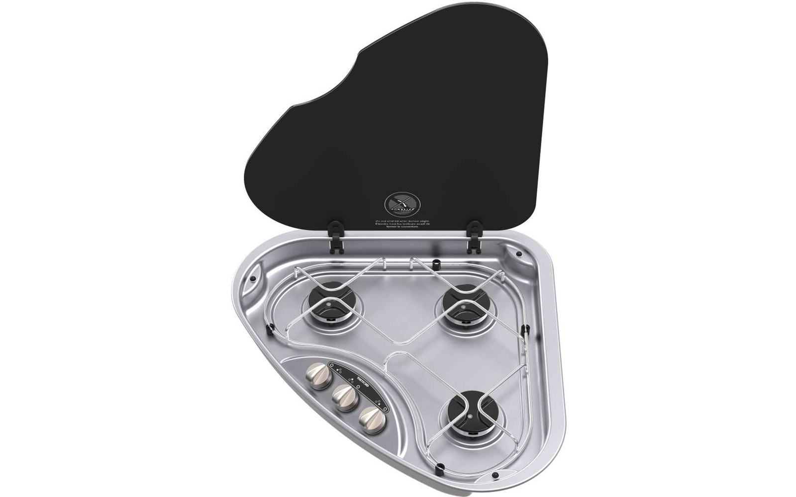 Encimera de cocina con estufa de gas integrada y cubierta negra