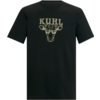 Schwarzes T-Shirt mit hellbeiger Grafik eines Kuhkopfs und dem Schriftzug "KUHL" darüber