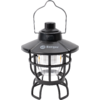 Lanterne noire avec grille métallique, cylindre transparent en plastique, crochet de suspension dessus et inscription "Berger"