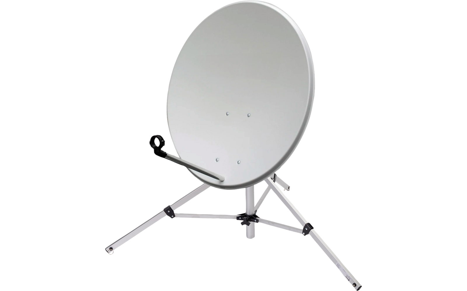 Parabolförmige Metallschüssel auf dreibeinigem Stativ mit Auslegerarm