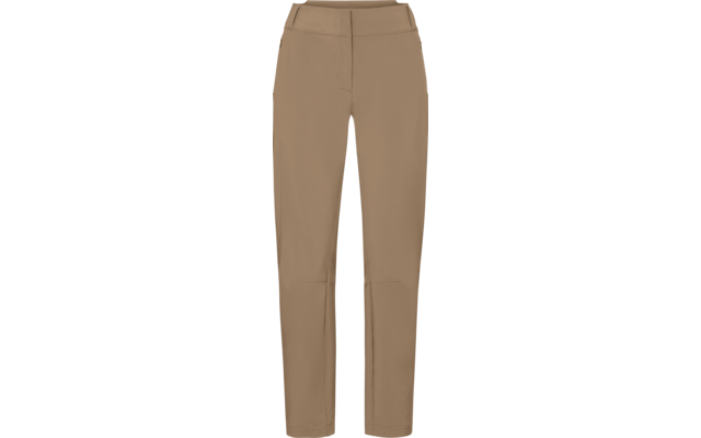 Beige broek met tailleband, verborgen voorsluiting en zijzakken