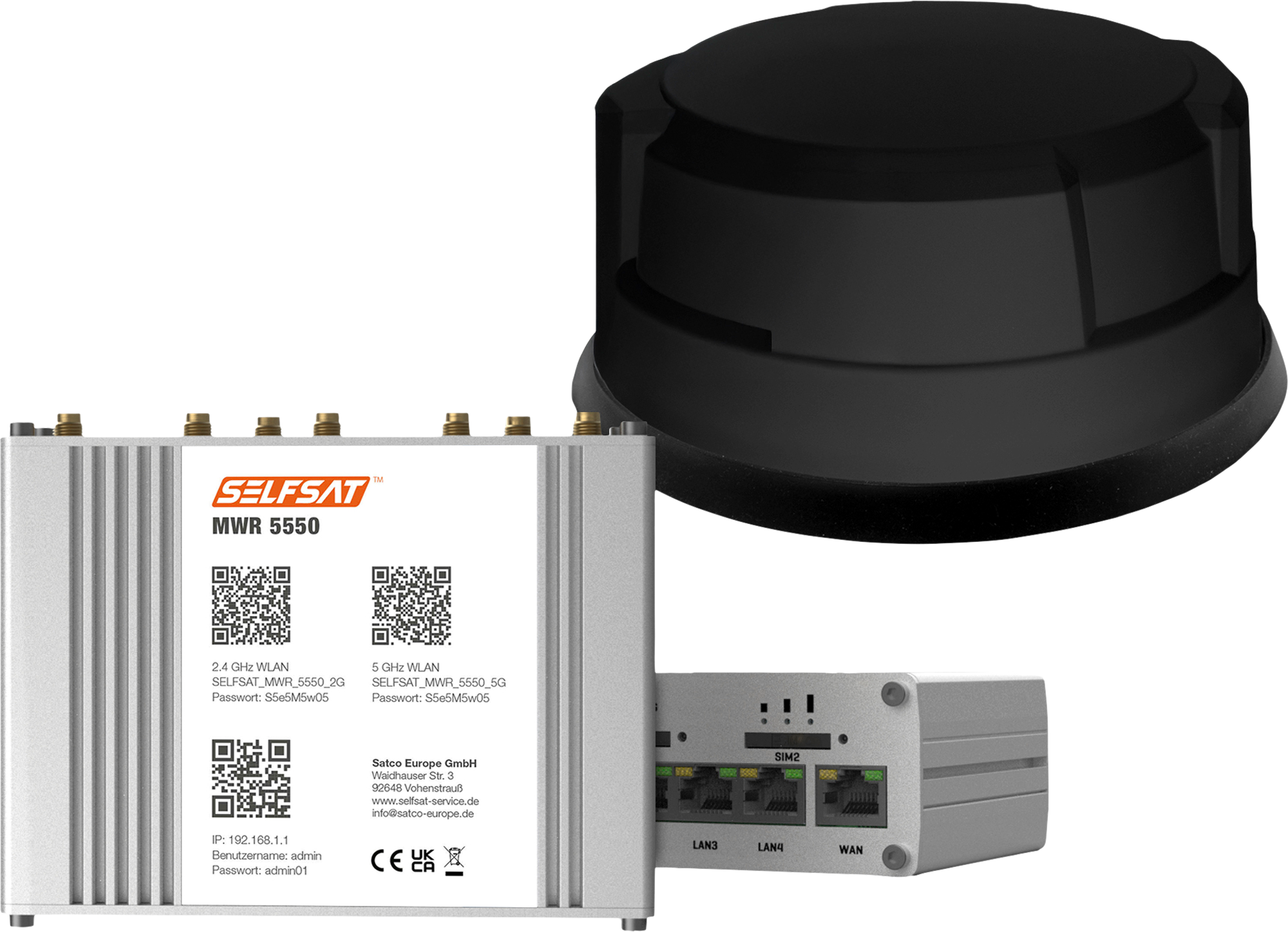 Roof Router Selfsat Mobile 5G/4G LTE Router MWR 5550 with WLAN and GPS incl. 5G ...