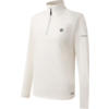 Pull blanc avec fermeture éclair courte et col montant