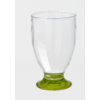 Clear glass with a green base on a white background