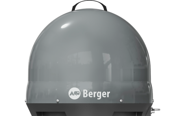 Graue, halbrunde Wetterstation mit dem Schriftzug AAG Berger