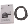 Folded manual showing two dome-shaped antennas and Berger logo on the left; coiled gray cable with connector on the right, white background