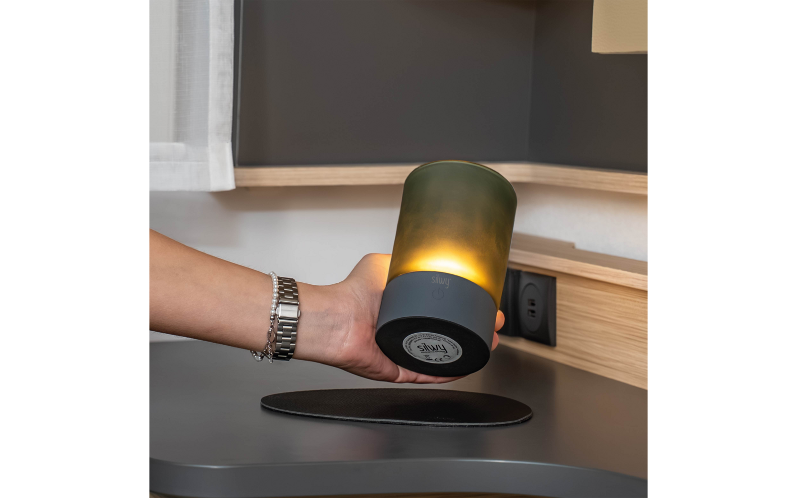 Produktbild Silwy Magnet-Windlicht mit Nano-Gel-Platzset 1 Watt 1