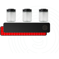 Gelmags magnetische kruidenpotjes, set van 3 met metalen rand, zwart