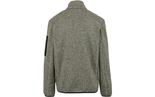 Rückansicht einer grauen Jacke mit Stehkragen