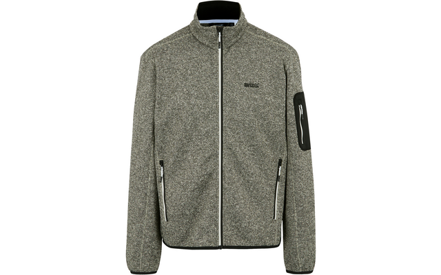 Grau melierte Jacke mit Reißverschluss und zwei Fronttaschen