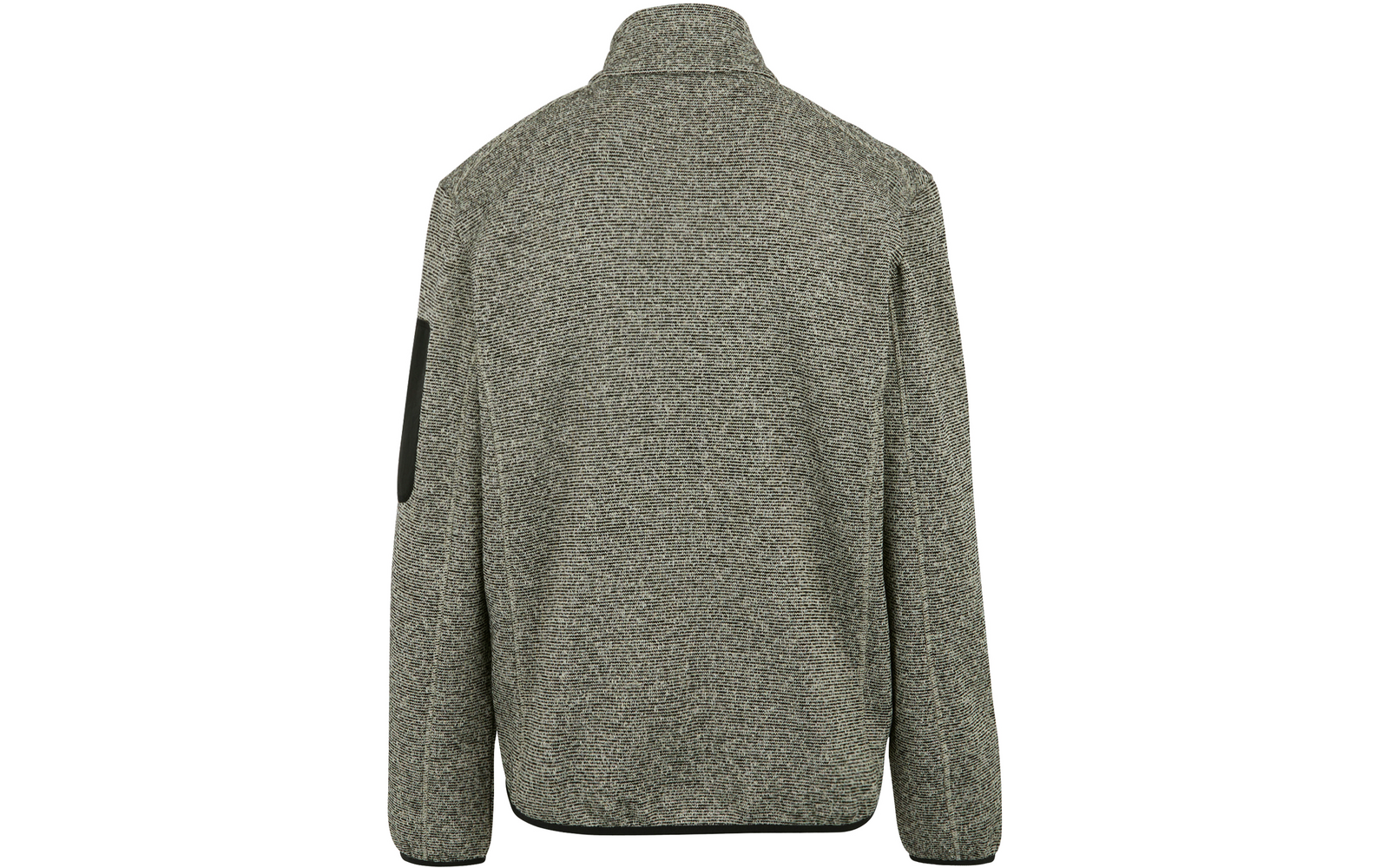 Rückansicht einer grauen Jacke mit Stehkragen