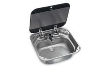 416789 - Dometic SNG 4237 Spüle Einbau Edelstahl mit Glasabdeckung 42 x 37 cm