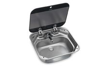 416789 - Dometic SNG 4237 Spüle Einbau Edelstahl mit Glasabdeckung 42 x 37 cm