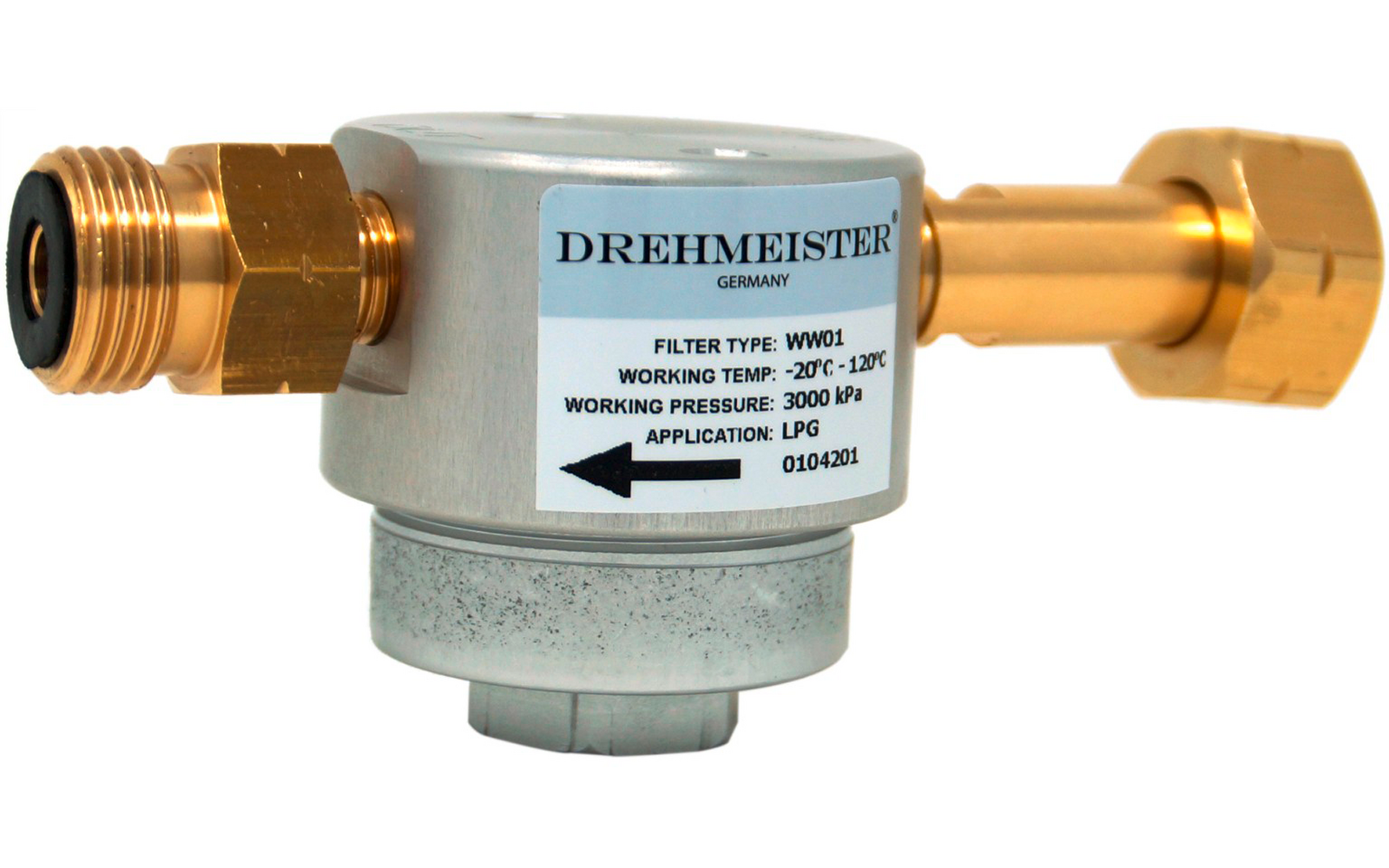 Produktbild DREHMEISTER Smart Gasflaschenfilter W21,8 x 1/14 LH 136 mm lange Version 1