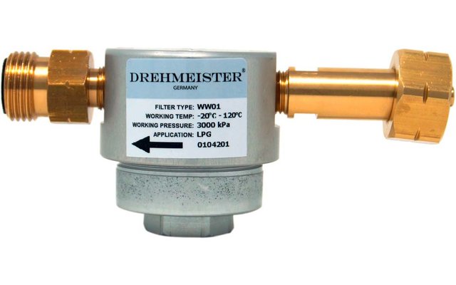 Produktbild DREHMEISTER Smart Gasflaschenfilter W21,8 x 1/14 LH 136 mm lange Version 1