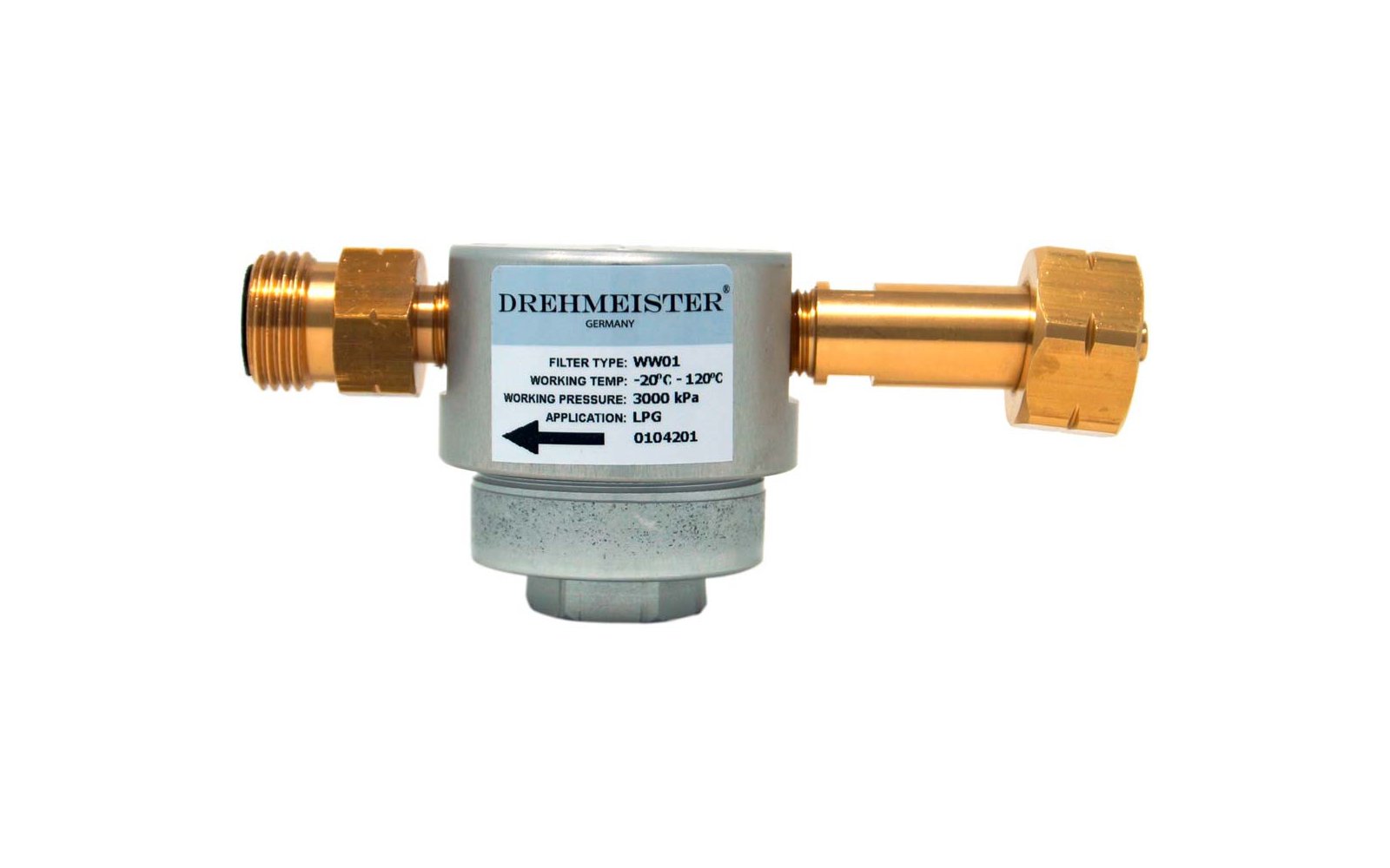 Produktbild DREHMEISTER Smart Gasflaschenfilter W21,8 x 1/14 LH 136 mm lange Version 1