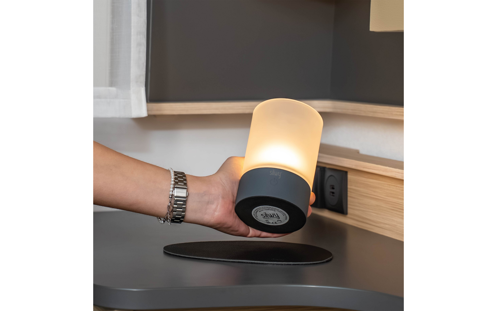 Produktbild Silwy Magnet-Windlicht mit Nano-Gel-Platzset 1 Watt 1
