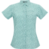 Kurzärmeliges, tailliertes Hemd mit Kragen und durchgehender Knopfleiste, helltürkis mit kleinem dunkelblauem Blumenmuster