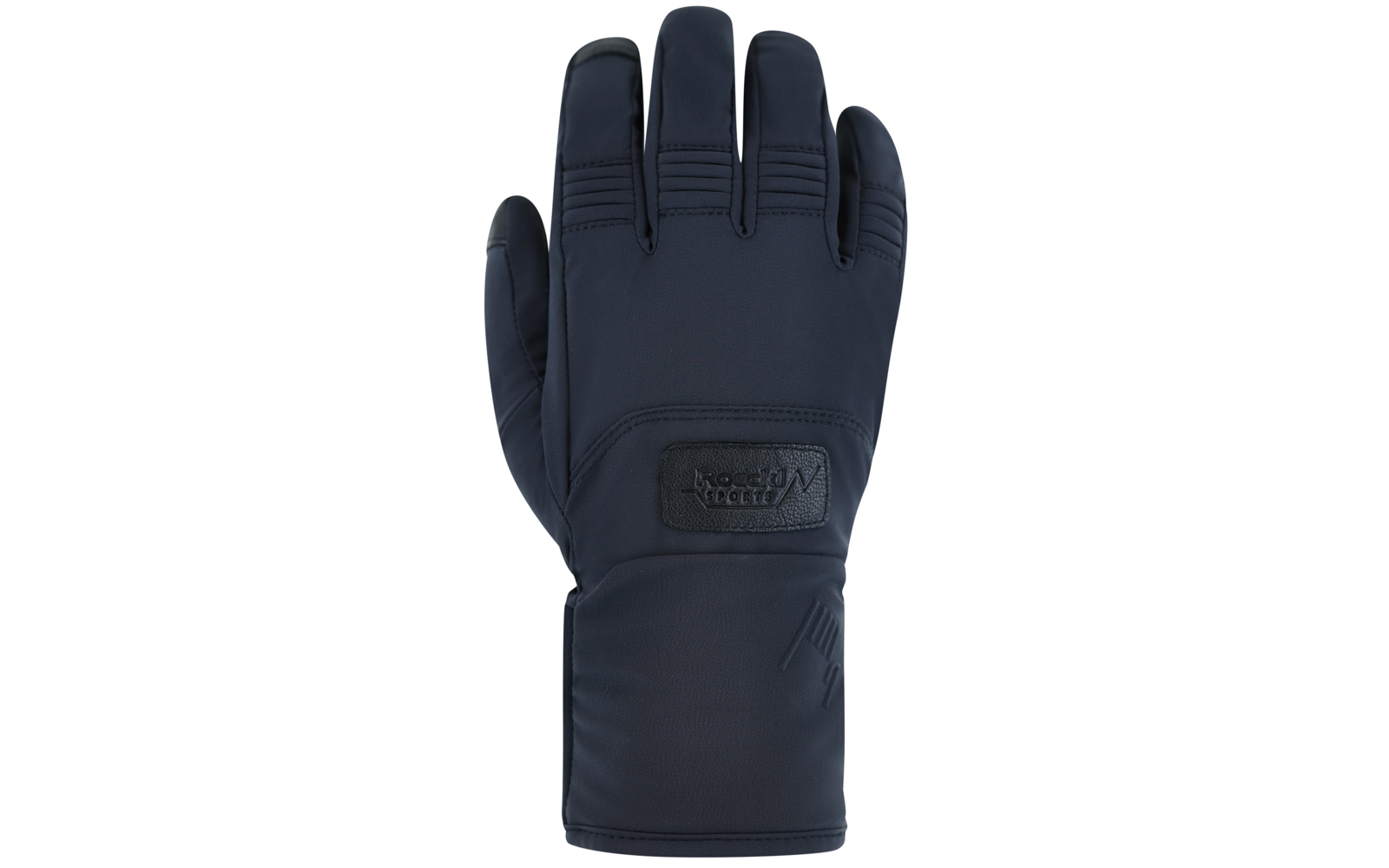 Schwarzer Winterhandschuh aus Textilmaterial mit verstellbarem Klettverschluss