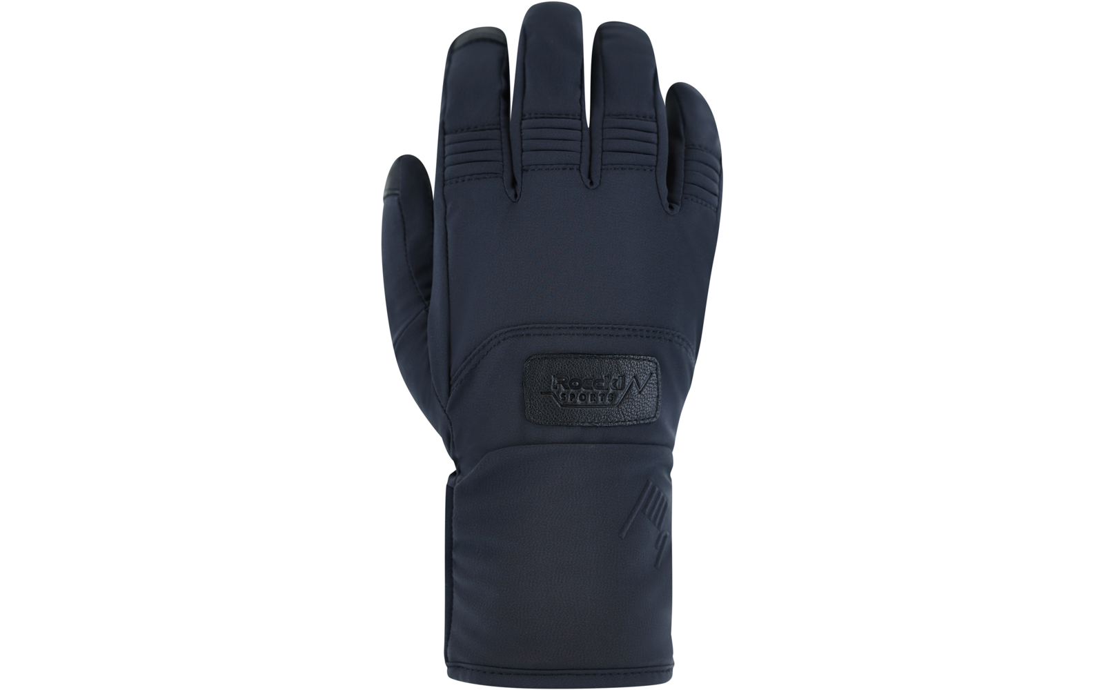 Schwarzer Winterhandschuh aus Textilmaterial mit verstellbarem Klettverschluss