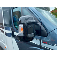 Milenco Falcon Spiegelabdeckungen für Fiat Ducato, Peugeot Boxer und Citroen Relay ab 2007 mit langen Armspiegeln 2 Stück Schwarz