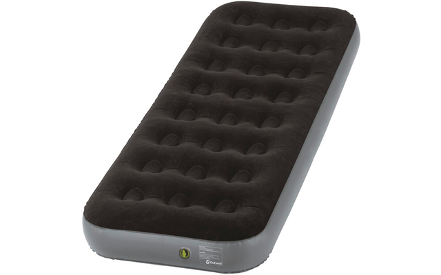 Schwarze aufblasbare Matratze mit grauem Rand