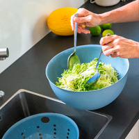 Koziol Palsby L schaal 5 liter natuur bloem blauw